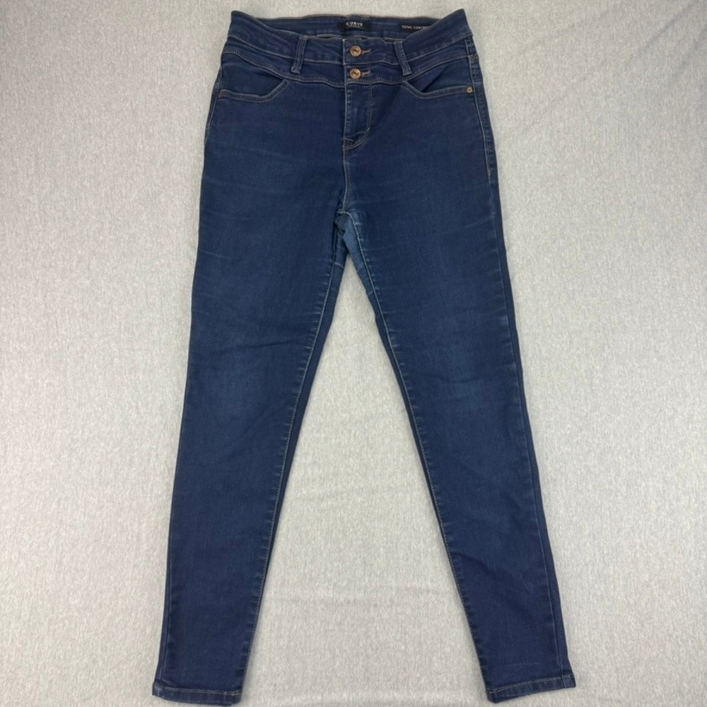 Curve Appeal Skinny Jeans Women 4 Dark Wash Excellent Total Control High Rise